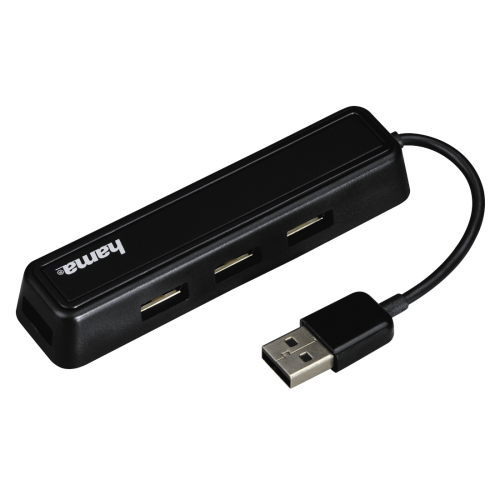 Hub USB Hama 00012167, 4x USB 2.0 Tip A, Black
