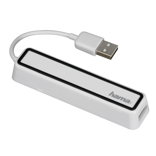 Hub USB Hama Hub 1:4, 4x USB 2.0 Tip A, White