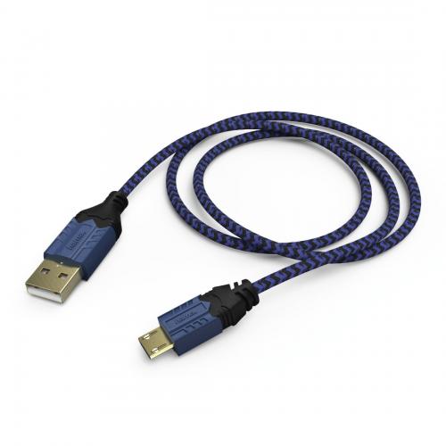 Cablu USB Hama 54473 pentru Dualshock 4, 2.5m, Blue-Black