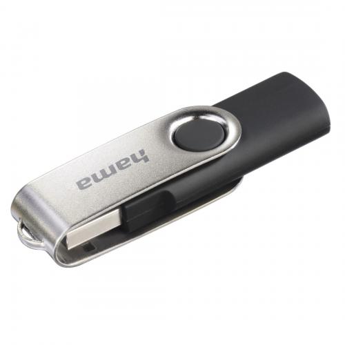 Stick memorie Hama Rotate, 128GB, USB 2.0, Black-Silver