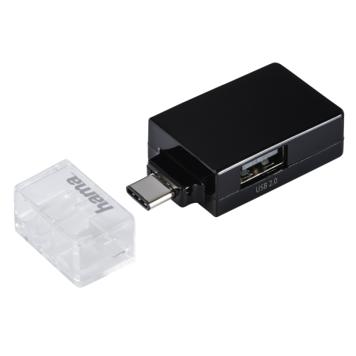 Hub USB Hama Pocket, 2x USB 2.0 Tip A, 1x USB 3.0 Tip A, Black
