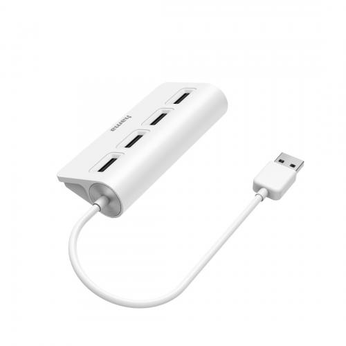 Hub USB Hama 00200120, 4x USB 2.0 Tip A, White