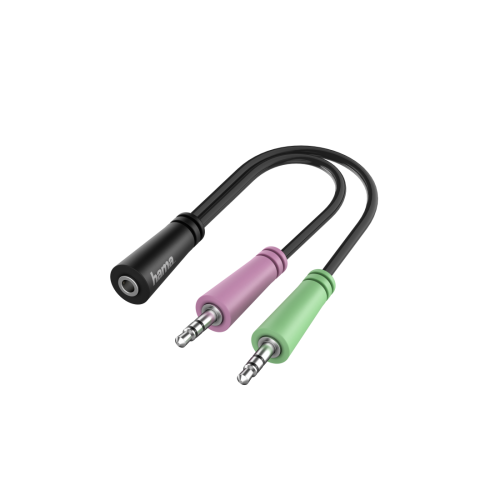 Adaptor audio Hama, 2x 3.5 mm jack Male - 3.5 mm jack Female, 0.15m, Black