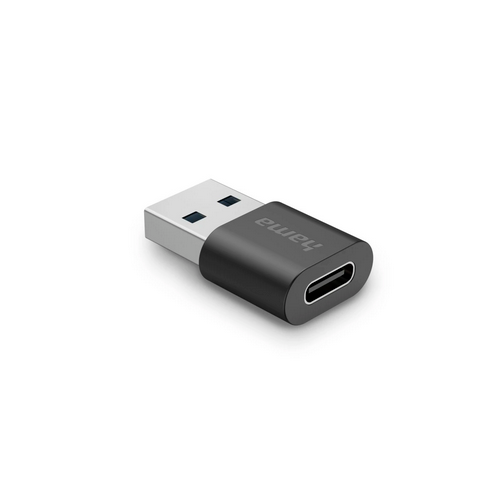 Adaptor Hama 00200357, USB-A male - USB-C female, Black