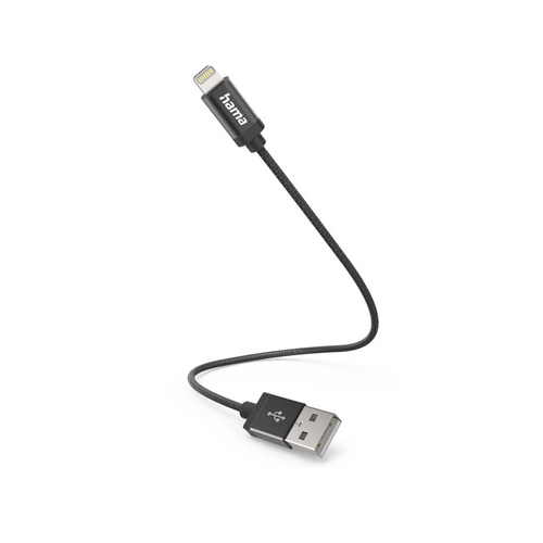 Cablu alimentare Hama 00201578, USB-A male - Lightning male, 0.2 m, Black