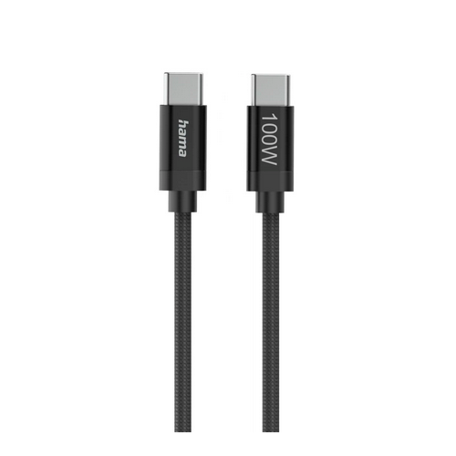 Cablu de date Hama 00201740, USB-C male - USB-C male, 1.5 m, Black