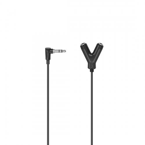 Cablu audio Hama 00205190, 2x 3.5mm female - 3.5mm Jack male, Black
