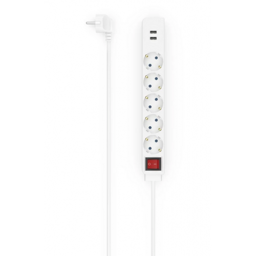 Prelungitor Hama 00223183, 5x Shucko, 1.4m, White