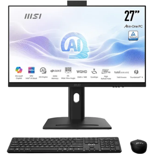 Calculator MSI Modern AM273QP AI 1UMG-221AT AIO, Intel Core Ultra 7 155H, 27inch, RAM 32GB, SSD 1TB, Intel Arc Graphics, Windows 11 Pro, Layout DE, Black