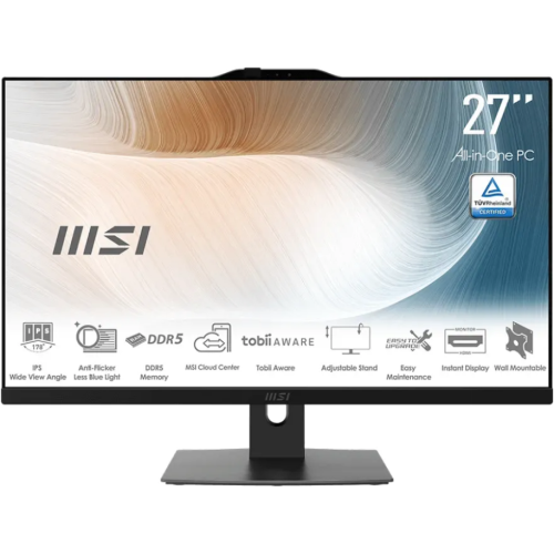Calculator MSI Modern AM272P 1M-835DE AIO, Intel Core 7 150U, 27inch, RAM 16GB, SSD 1TB, Intel Graphics, Windows 11 Pro, DE KB, Black