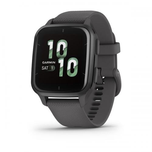 Ceas Smartwatch Garmin Venu SQ2 Slate Bezel Shadow Gray, Silicone Band 20mm, NFC, GPS, 5 ATM Water Proof