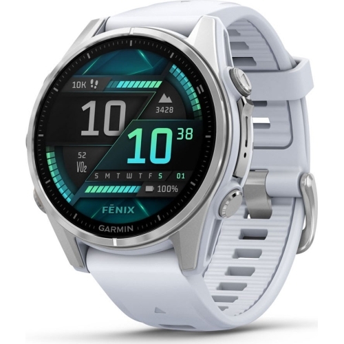 SmartWatch Garmin Fenix 8, 1.3 inch, Curea silicon, Silver-Whitestone