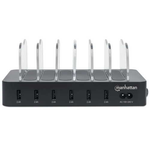 Statie de incarcare Manhattan 102254, 6 x USB-A, Black