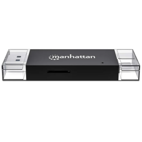 Card Reader Manhattan 102735, USB-A/USB-C, Black
