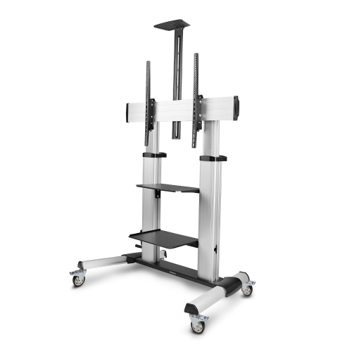 Stand TV Startech 1110C-MOBILE-TV-CART, 60-100inch, Silver