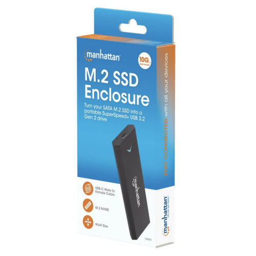 Rack SSD Manhattan 130530, USB 3.2 Gen 2, M.2, Black