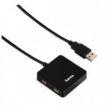 Hub USB Hama Hub 1:4, 4x USB 2.0 Tip A, Black