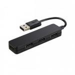 Hub USB Hama Slim 1:4, 4x USB 2.0 Tip A, Black