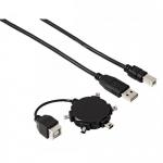 Cablu Hama Star 00039733, USB - USB-B, 0.45m, Black + Mini Adaptor USB 2.0