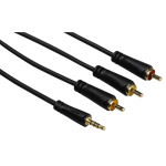 Cablu audio Hama 00122161, 3.5mm jack - 3x RCA, 1.5m, Black