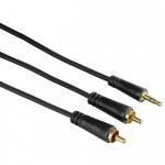 Cablu audio Hama 00122300, 3.5mm jack - 2x RCA, 5m, Black