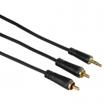 Cablu audio Hama 00122301, 2x RCA - 3.5mm jack, 10m, Black