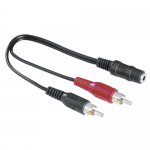 Cablu audio Hama 00122375, 2x RCA male - 3.5mm jack, Black