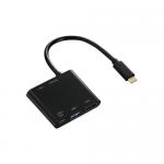 Adaptor Hama 00135729, 2x USB 3.0 + HDMI + USB-C - USB-C, Black