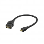 Cablu adaptor Hama 00173892, USB 2.0 - microUSB, 0.15m, Black