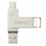 Stick memorie Hama C-Rotate Pro, 512GB, USB 3.0 Tip A/USB 3.1 Tip C, Silver