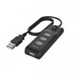 Hub USB Hama On/Off, 4x USB 2.0 Tip A, Black