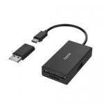 Card Reader Hama USB OTG Hub, USB 2.0 Tip A/Micro USB Tip B, Black