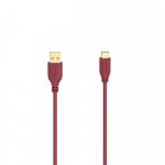 Cablu de date Hama Flexi-Slim 00200636, USB - USB-C, 0.75m, Red