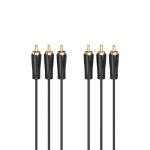 Cablu audio Hama 00205150, 3x RCA - 3x RCA, 1.5m, Black