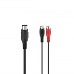 Cablu audio Hama 00205189, 2x RCA - 5pin plug, 0.1m, Black