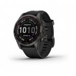 SmartWatch Garmin Fenix 7S Sapphire Solar Edition, 1.2inch, Curea silicon, Carbon Grey-Black