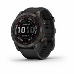 SmartWatch Garmin Fenix 7 Sapphire Solar Edition, 1.3inch, Curea silicon, Carbon Grey-Black