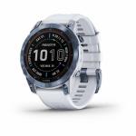SmartWatch Garmin Fenix 7 Sapphire Solar Edition, 1.3inch, Curea silicon, Mineral Blue-Whitestone