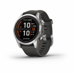 SmartWatch Garmin Fenix 7S Pro Solar Edition, 1.2inch, Curea silicon, Silver-Graphite