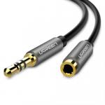 Cablu audio Ugreen AV118, 3.5mm jack male - 3.5mm jack female, 1m, Black-Gray