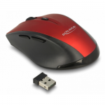 Mouse Optic Delock 12493, USB Wireless, Black-Red
