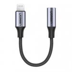 Cablu Ugreen US211, Lightning - 3.5mm Jack, 0.1m, Black
