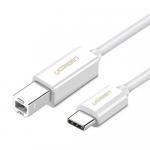 Cablu Ugreen US241, USB 2.0 - USB-C, 1m, White