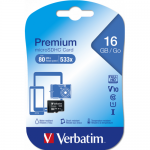 Memory Card microSDHC Verbatim Premium 16GB, Class 10, UHS-I U1, V10