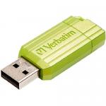 Stick memorie Verbatim Pinstripe 49964, 64GB, USB 2.0, Green