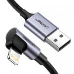 Cablu de date Ugreen US299, USB - Lightning, 1m, Black