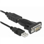 Cablu Delock 61425, USB-A 2.0 male - Serial male, 0.8m, Black