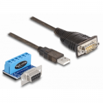 Cablu Delock 62406, USB male - Serial RS-422/485 male, 0.8m, Black + Terminal block adapter