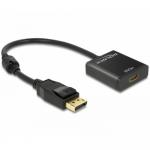 Adaptor Delock 62607, DisplayPort male - HDMI female, 0.2m, Black