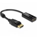 Adaptor Delock 62609, DisplayPort male - HDMI female, 0.2m, Black